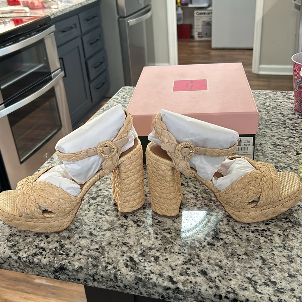 Kate Spade New York Disco Raffia Dress Sandals - Natural Size 7.5 - Picture 13 of 14